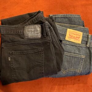 Levi's Men's Regular Taper Fit 508 Jeans bundle in Black and Dark Blue
